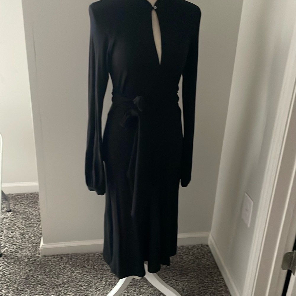 Gorgeous black wrap theory wrap dress.